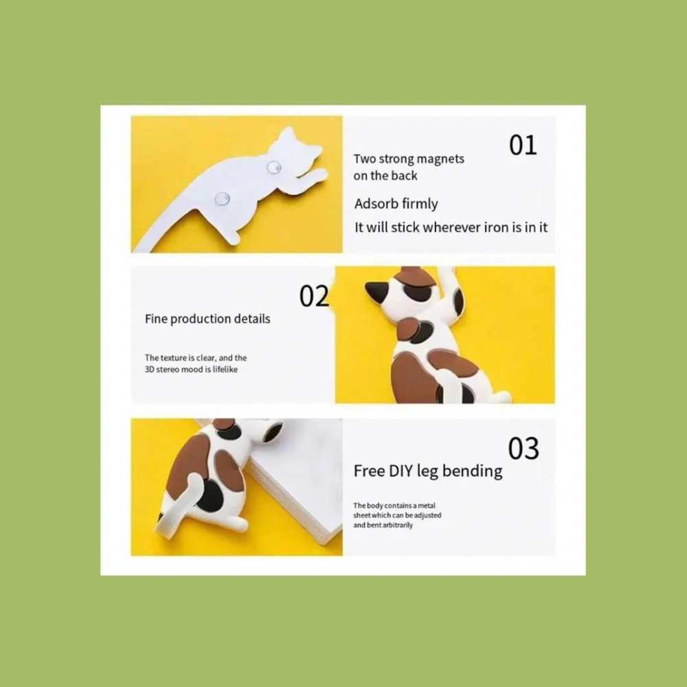 Cat Tail Wall Hooks - Yellow, Gray, Black